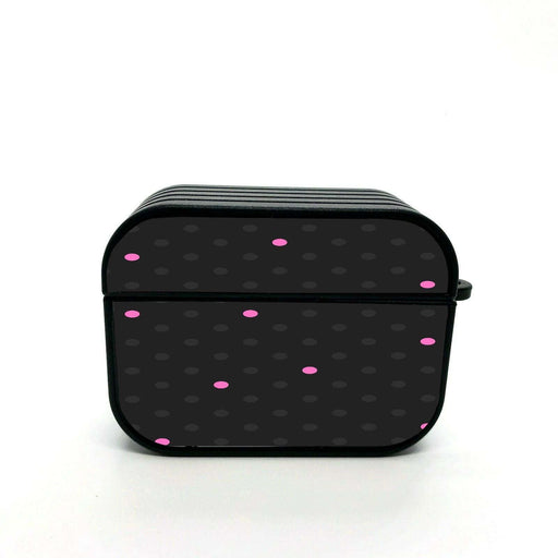 black and pink dots theme airpods case