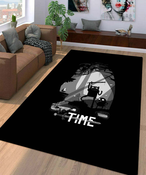 black and white adventure time Living room carpet rugs