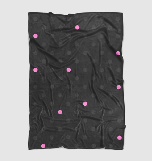 black and pink dots theme Ultra soft fleece blanket