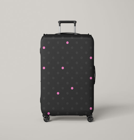 black and pink dots theme Luggage Cover | suitcase