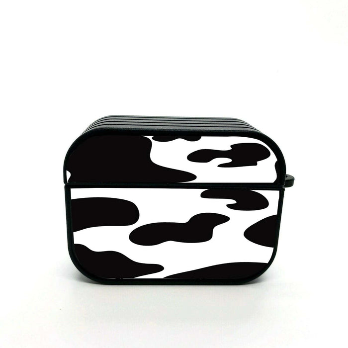 black and white cow pattern airpods case