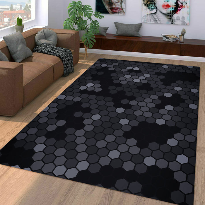 black and white hexagon pattern Living room carpet rugs