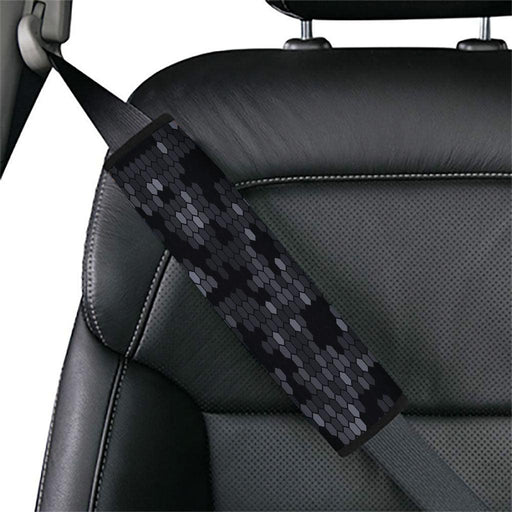 black and white hexagon pattern Car seat belt cover