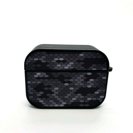 black and white hexagon pattern airpods case