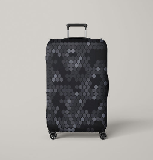 black and white hexagon pattern Luggage Cover | suitcase