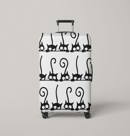 black cats stealing something Luggage Cover | suitcase