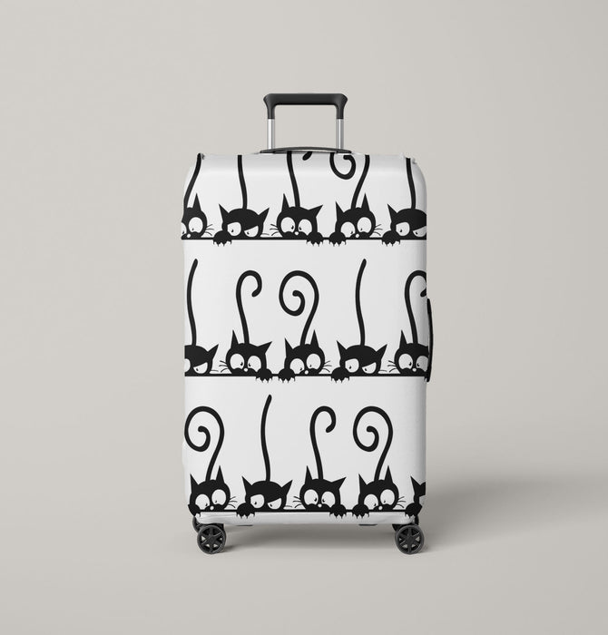 black cats stealing something Luggage Cover | suitcase