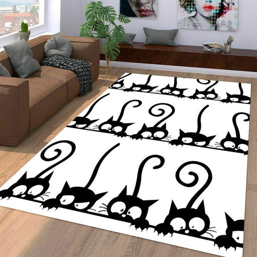 black cats stealing something Living room carpet rugs