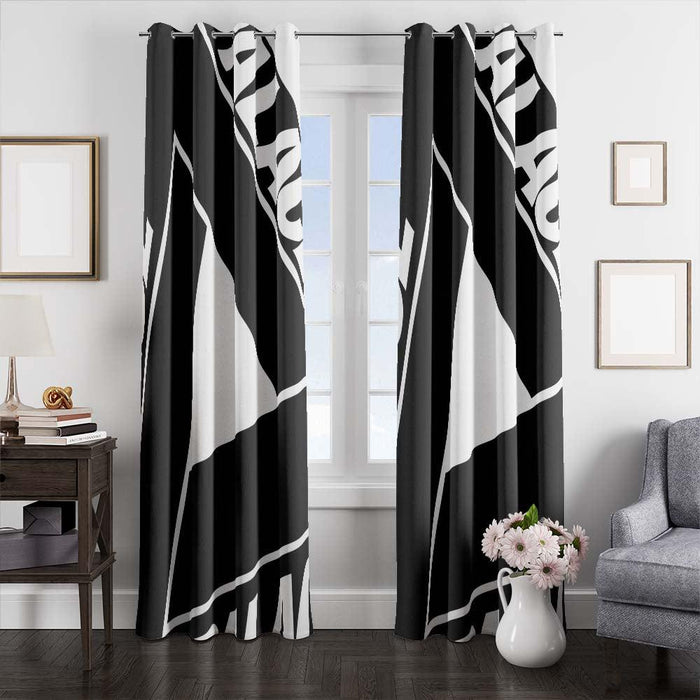 black and white palace window curtains