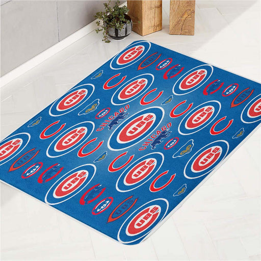 chicago cube blue college bath rugs