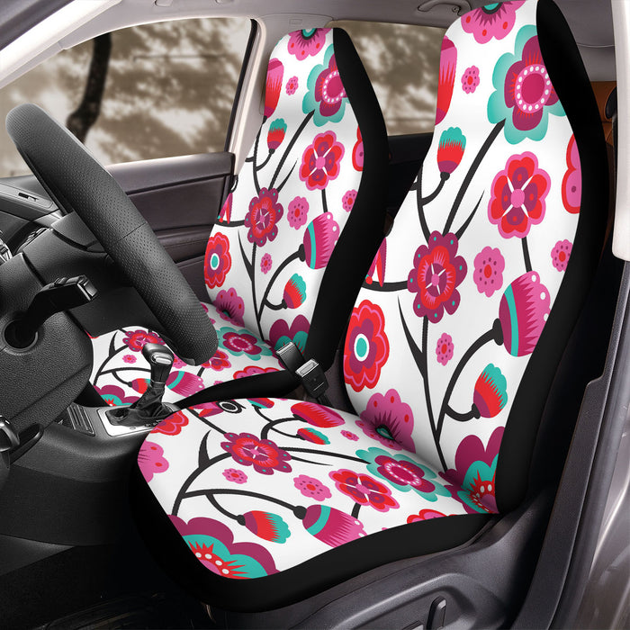 black stem with purple flower Car Seat Covers