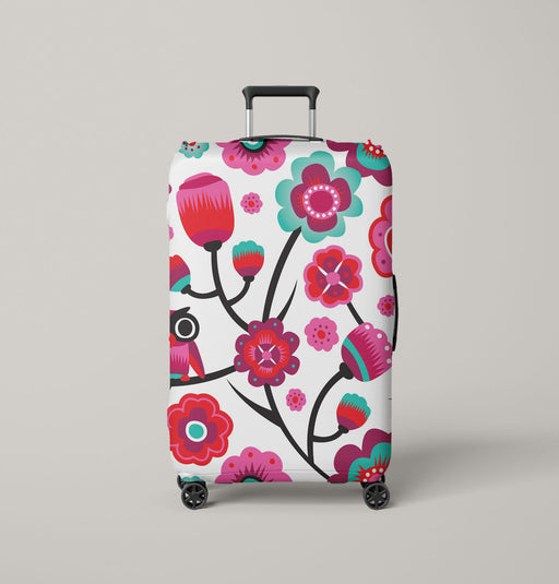 black stem with purple flower Luggage Cover | suitcase