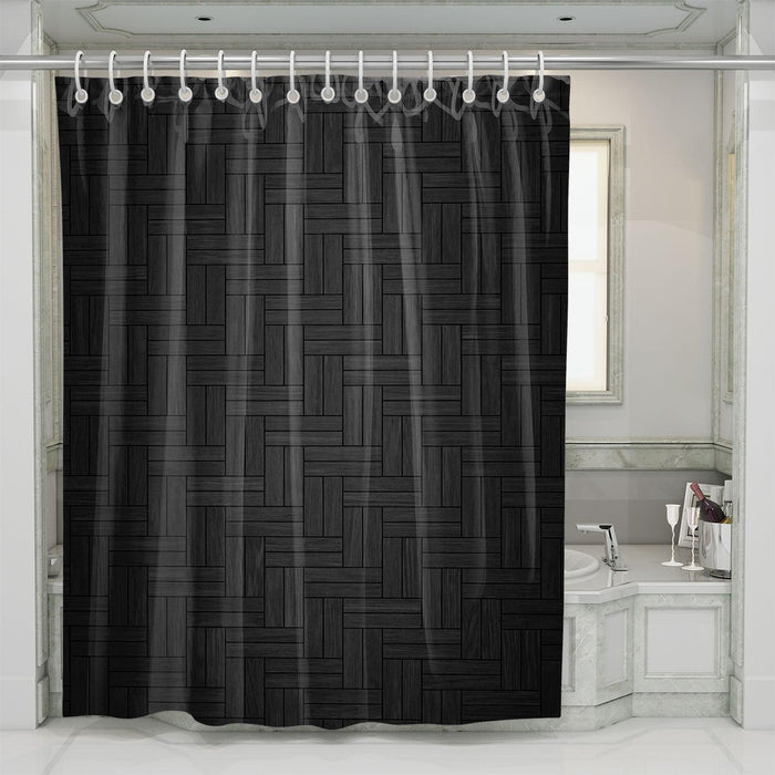 black wood pattern dark shower curtains