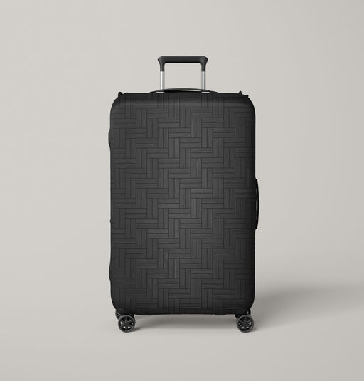 black wood pattern dark Luggage Cover | suitcase