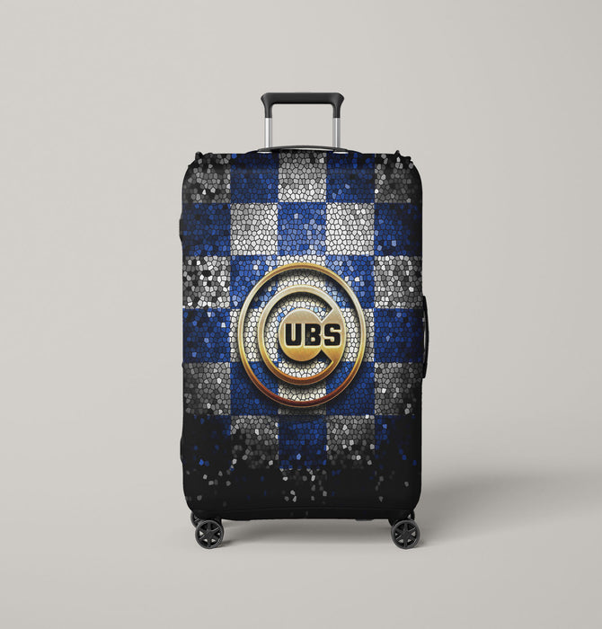 chicago cubs glitter logo Luggage Cover | suitcase