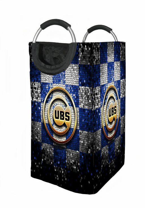 chicago cubs glitter logo Laundry Hamper | Laundry Basket