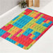 block rainbow lego art bath rugs