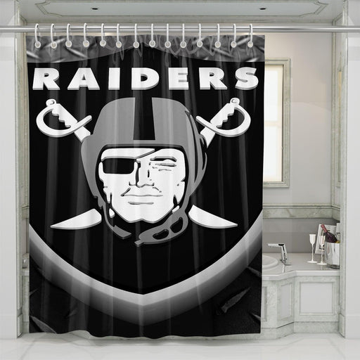 bevel logo of oakland raiders shower curtains