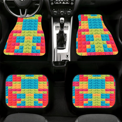 block rainbow lego art Car floor mats Universal fit