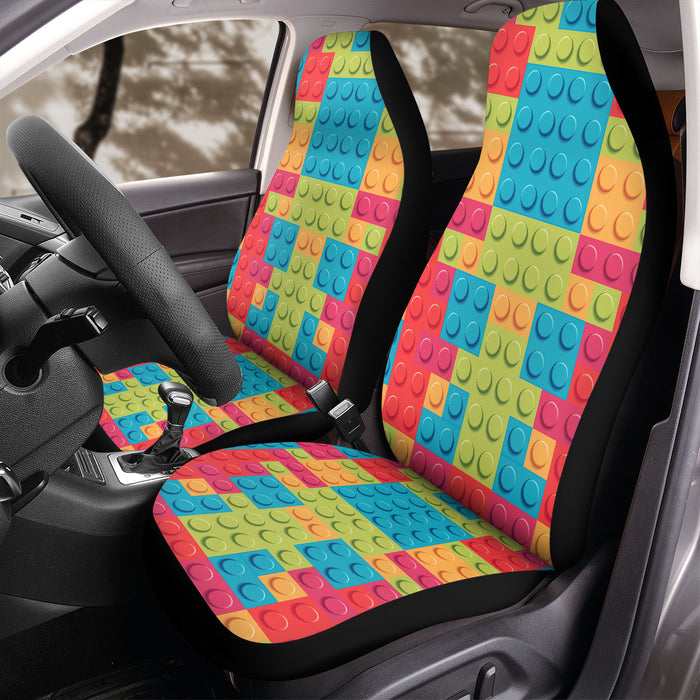 block rainbow lego art Car Seat Covers