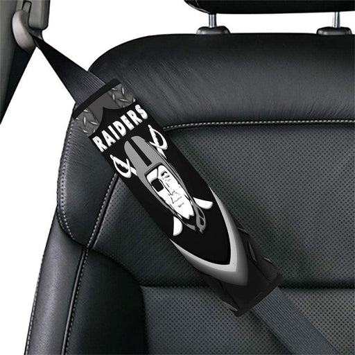 bevel logo of oakland raiders Car seat belt cover - Grovycase