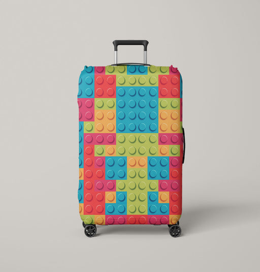 block rainbow lego art Luggage Cover | suitcase