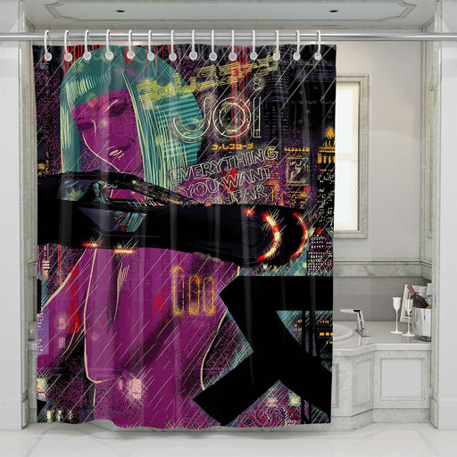 blade runner 2049 car shower curtains