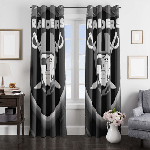 bevel logo of oakland raiders window Curtain