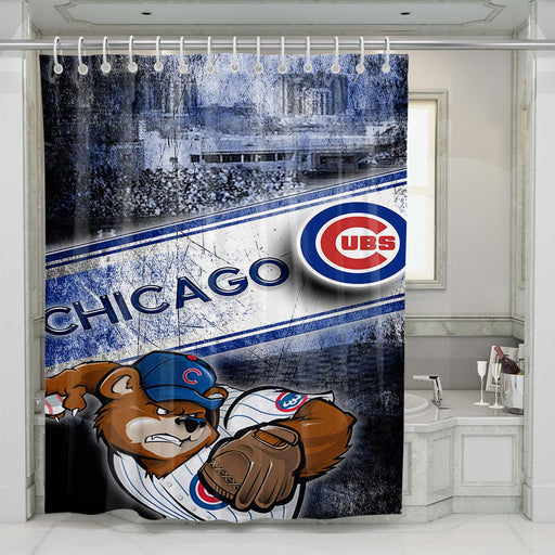 chicago cubs logo 3 shower curtains