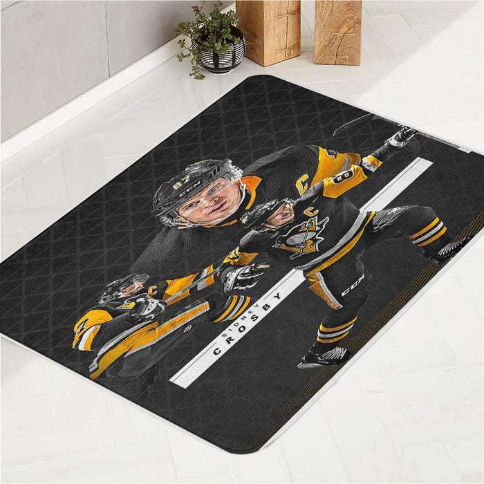 black and yellow sidney crosby bath rugs