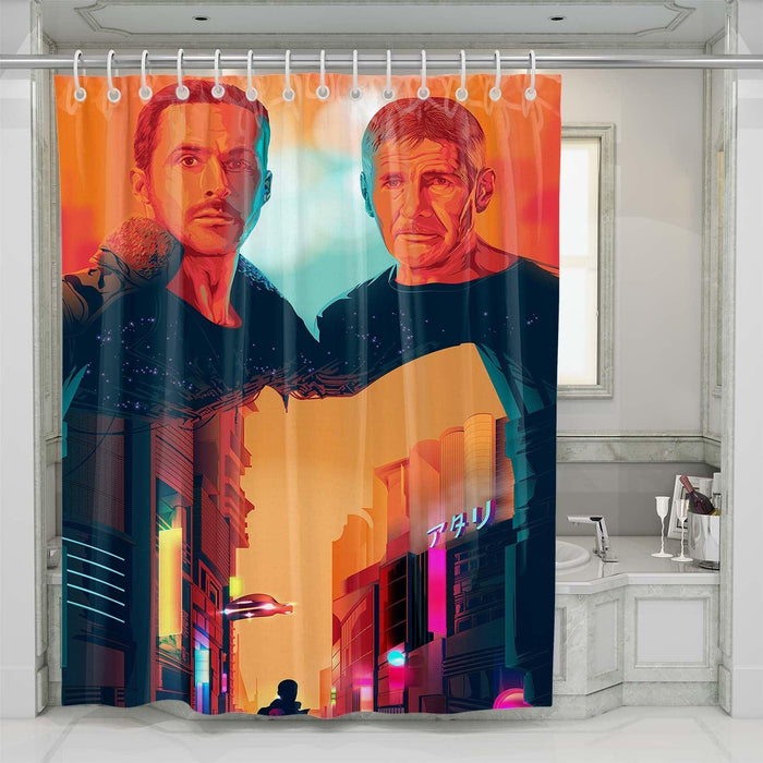 blade runner 2049 japan futuristic place shower curtains