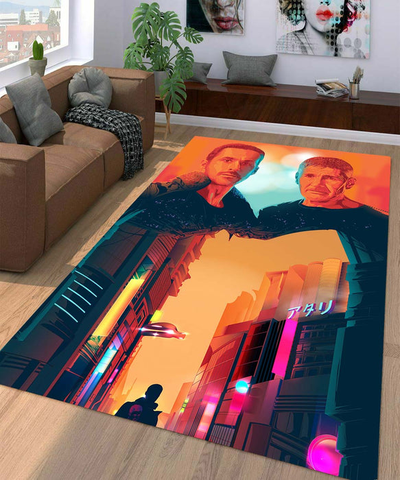 blade runner 2049 japan futuristic place Living room carpet rugs