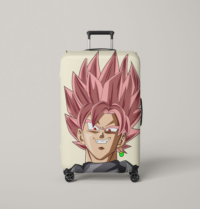 black goku pink hair evil hypebeast Luggage Covers | Suitcase