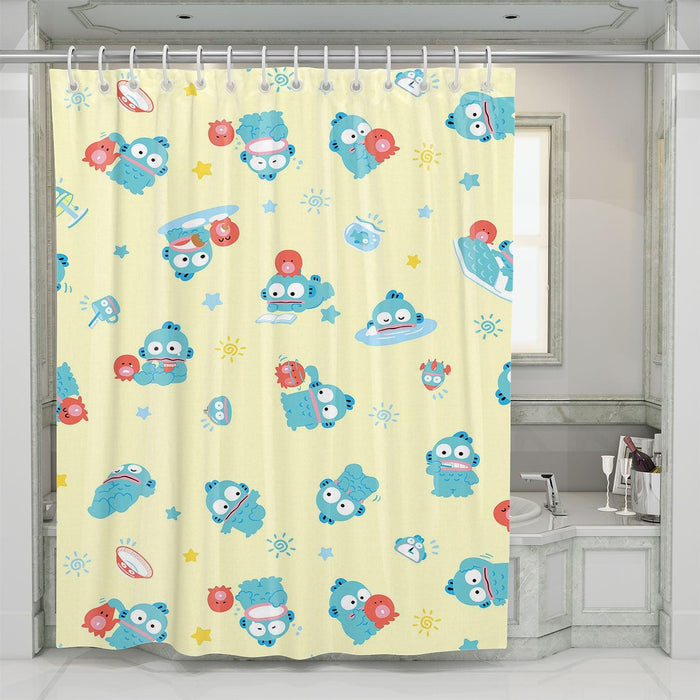 blue character koya rap monster shower curtains