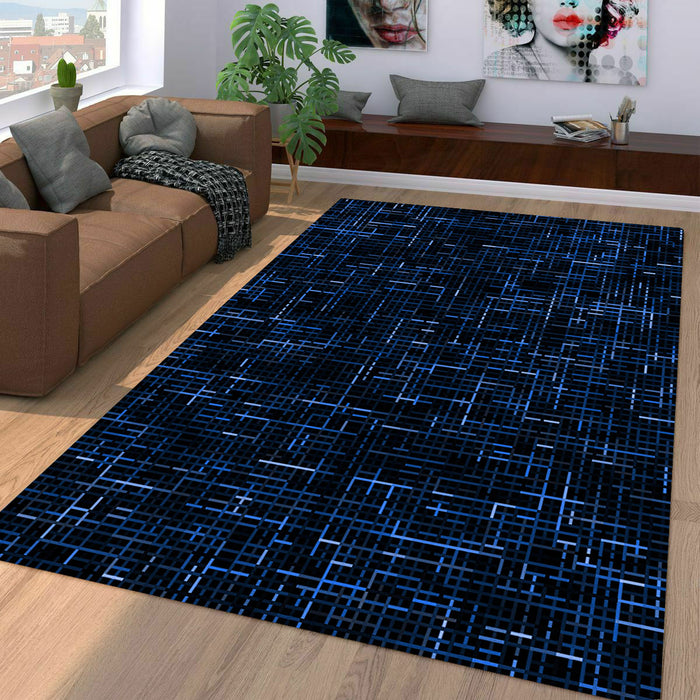 blue cross abstract pattern Living room carpet rugs