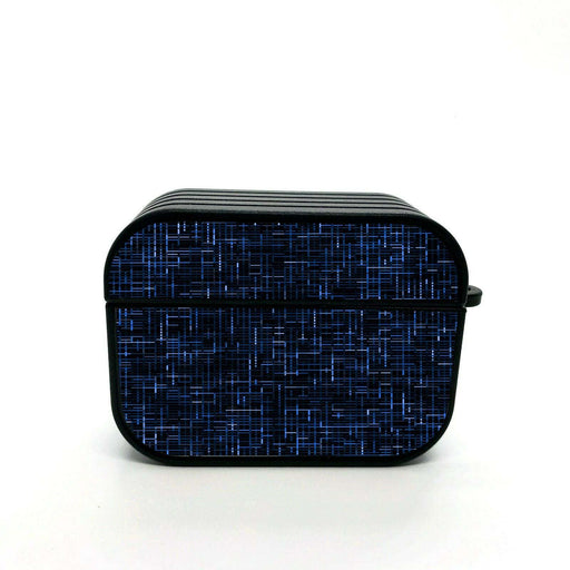 blue cross abstract pattern airpods case