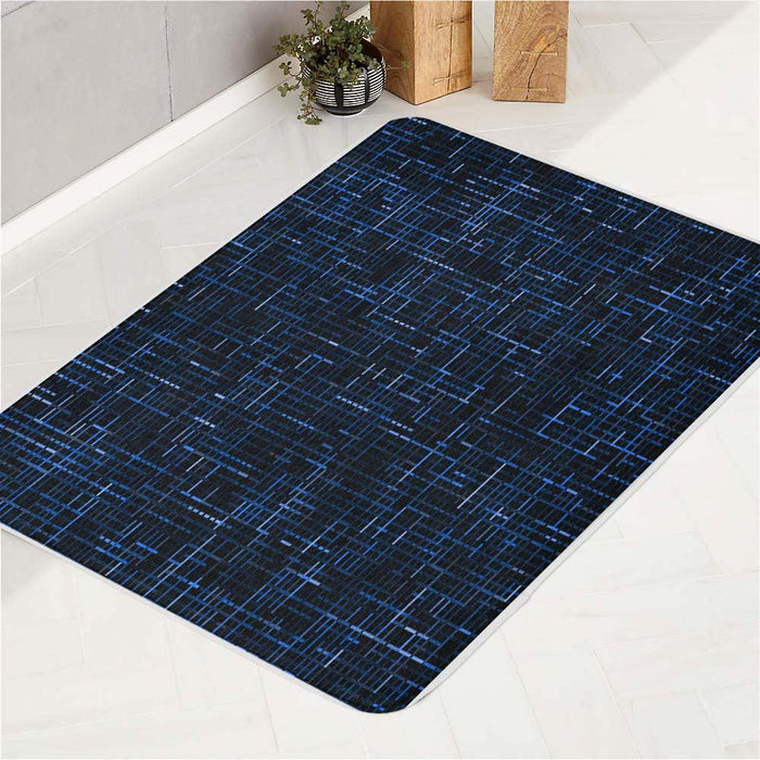 blue cross abstract pattern bath rugs