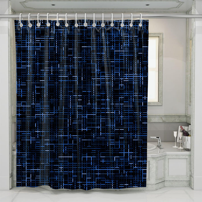 blue cross abstract pattern shower curtains