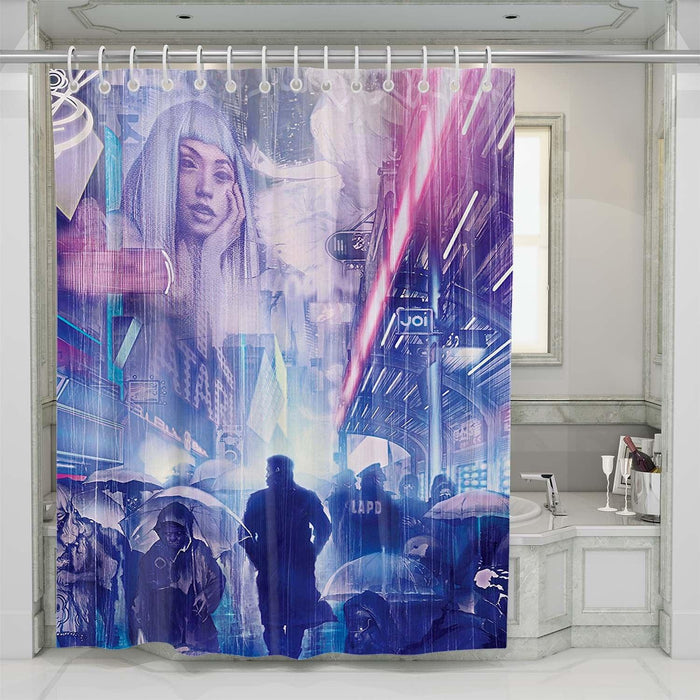 blade runner city shower curtains