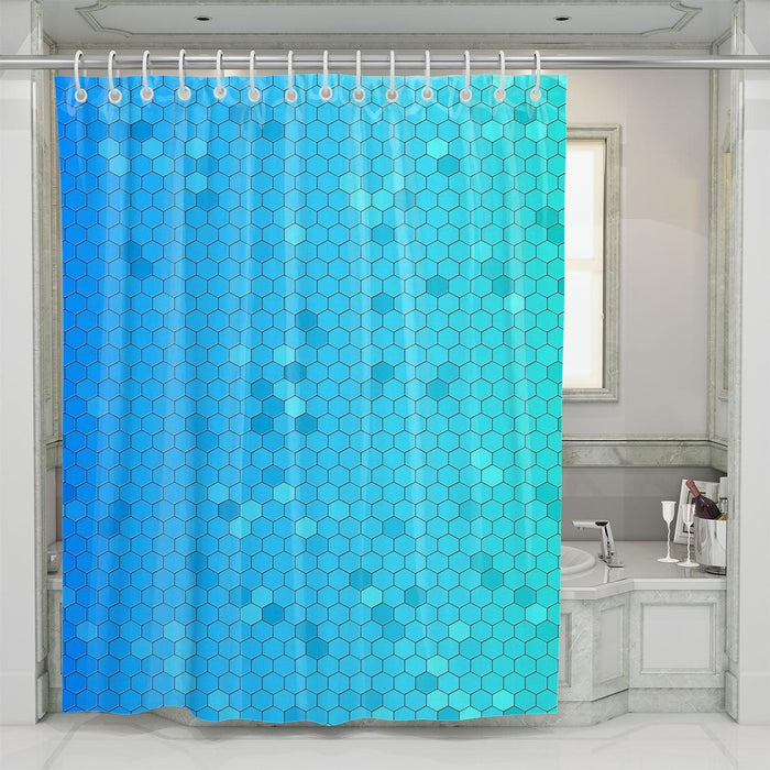 blue fibre arena of pokemon shower curtains