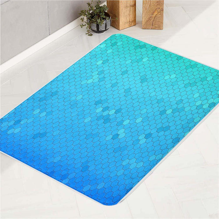 blue fibre arena of pokemon bath rugs