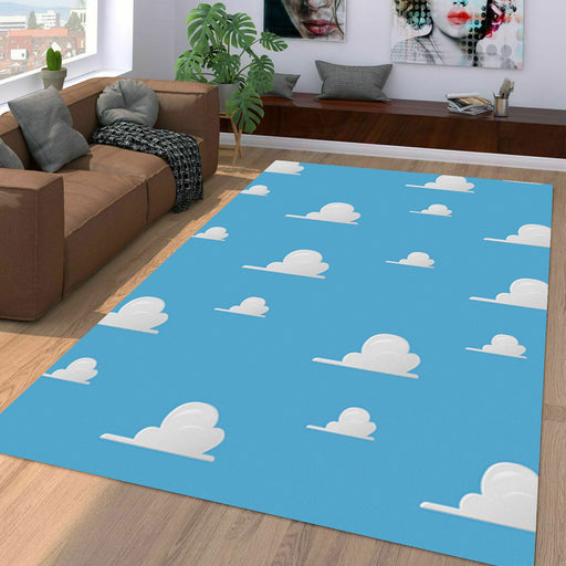 blue sky white cloud from toy story Living room carpet rugs