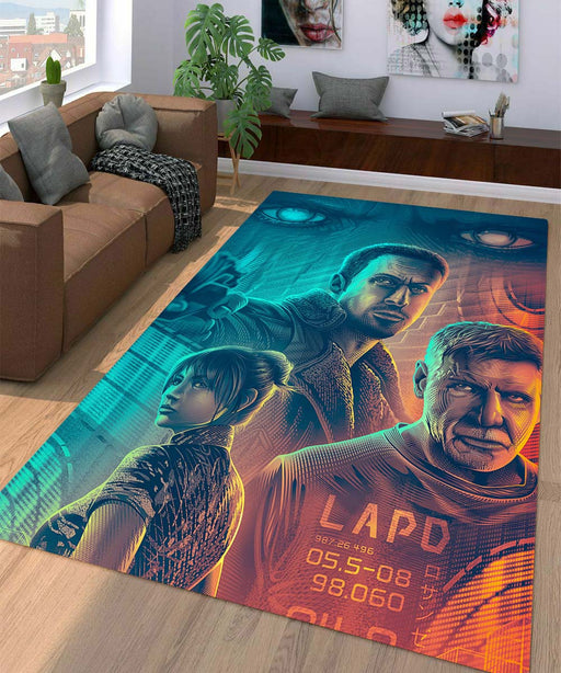 blade runner film blue and red Living room carpet rugs