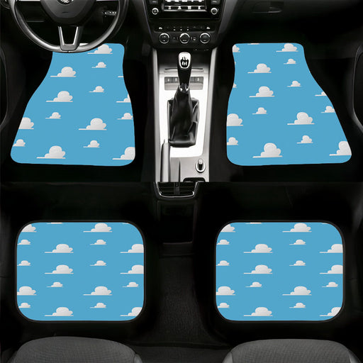 blue sky white cloud from toy story Car floor mats Universal fit