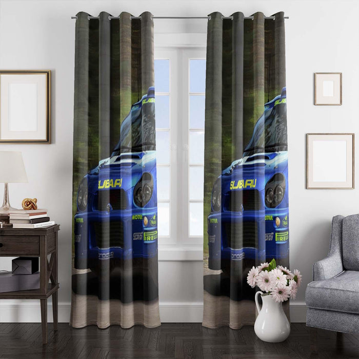 big team subaru car racing window Curtain