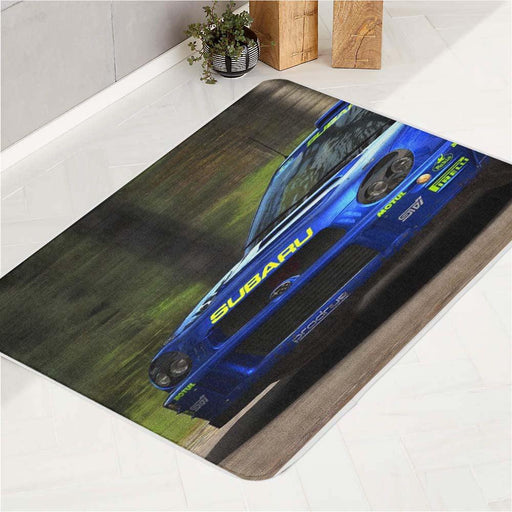 big team subaru car racing bath rugs