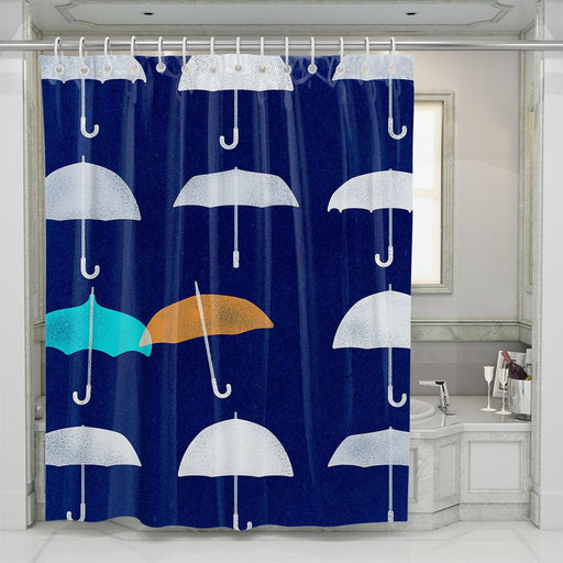 blue umbrella walt disney animation shower curtains