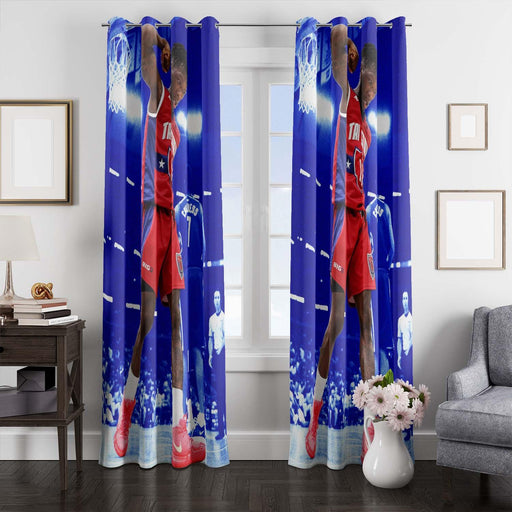 big three basketball player team nba window Curtain