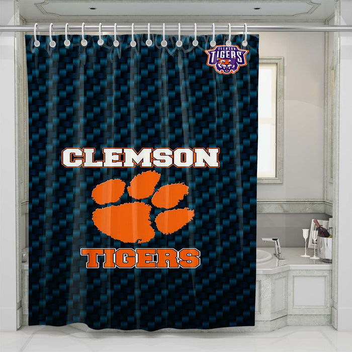 clemson tigers blue carbon shower curtains