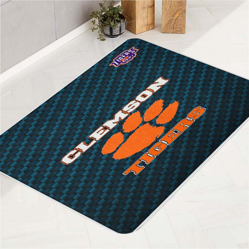 Clemson Tigers Blue Carbon bath rugs